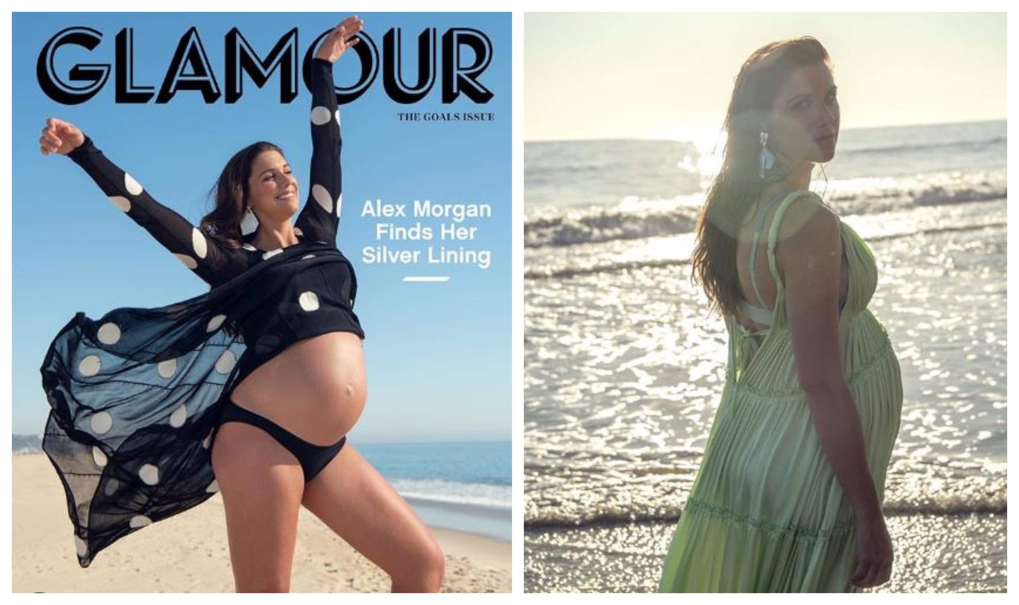 La futbolista Alex Morgan está en el noveno mes de su embarazo. (Foto Prensa Libre: Instagram @glamourmag)
