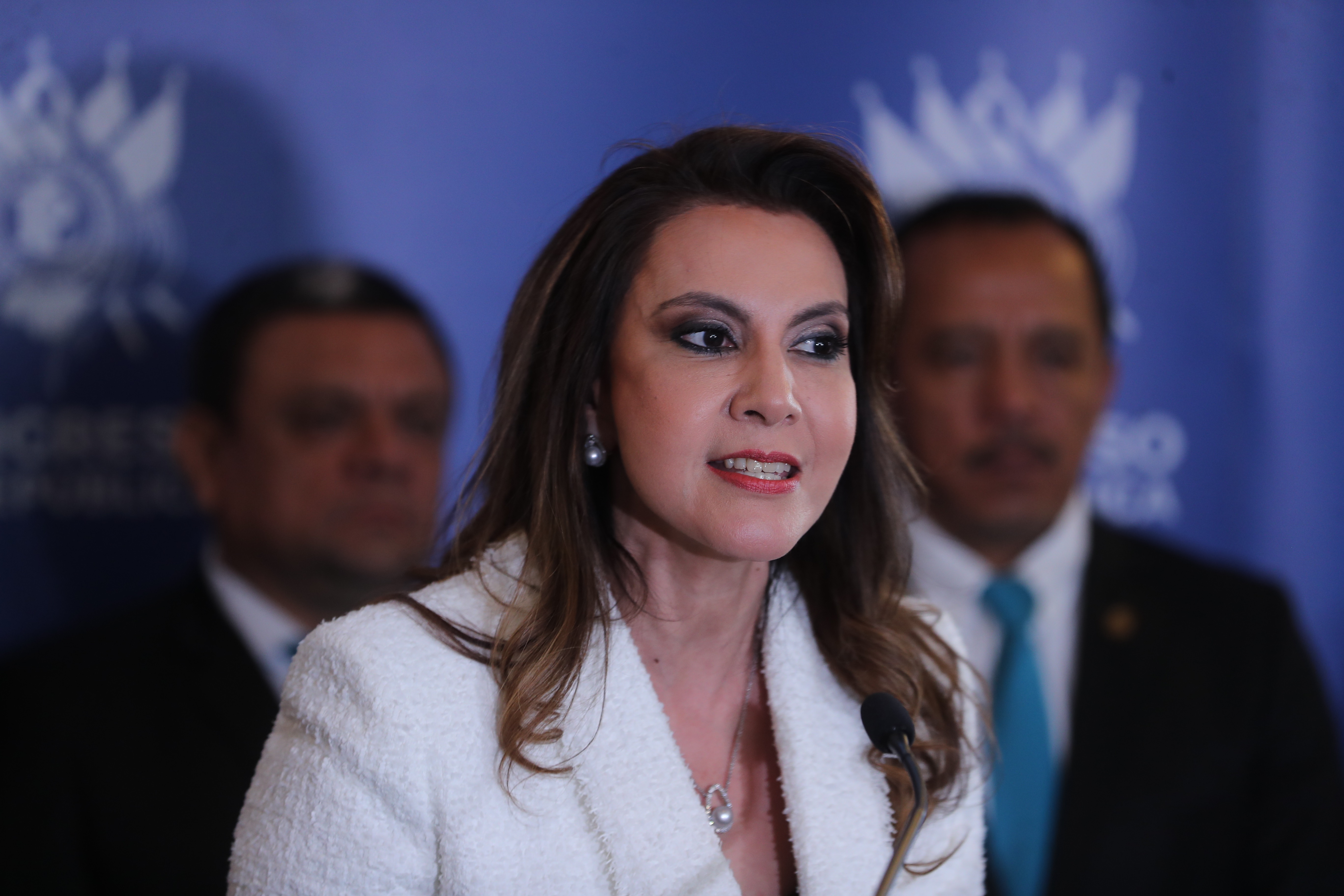 Zury Rios, acompaa a los diputados de la Bancada Vamos en conferencia de prensa sobre la iniciativa de ley sobre la pena de muerte. Fotografa. Erick Avila: 12032020