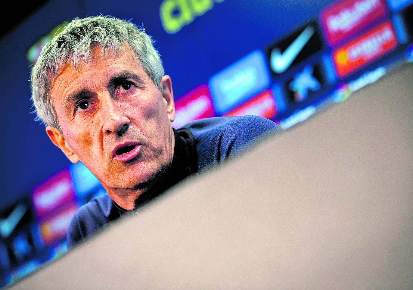 Quique Setién, entrenador del Barcelona. (Foto Prensa Libre: Hemeroteca PL)