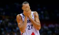 Nanjing (China).- (FILE) - Rudy Gobert of France reacts during the FIBA Basketball World Cup 2019 second round group L match between France and Australia in Nanjing, China, 09 September 2019 (reissued 12 March 2020). According to media reports, Utah Jazz center Rudy Gobert tested positive for COVID-19. The test result was announced just before tip-off of the Utah Jazz and Oklahoma City Thunder game at Chesapeake Bay Arena in Oklahoma City. The game was called off and shortly thereafter the National Basketball Association (NBA) announced the suspension of the 2020 season. (Baloncesto, Francia) EFE/EPA/FAZRY ISMAIL