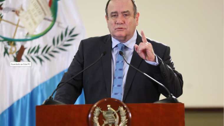 Alejandro Giammattei, presidente de Guatemala, informa sobre restricciones en el marco de la emergencia del covid-19. (Foto Prensa Libre)