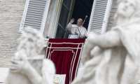 Vatican City (Vatican City State (holy See)), 01/03/2020.- Pope Francis leads his Sunday Angelus prayer from the window of his office overlooking Saint Peter's Square at the Vatican, 01 March 2020. (Papa) EFE/EPA/FABIO FRUSTACI