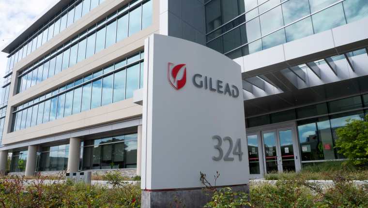 Vista de Gilead Sciences, Inc., laboratorio desarrollador del remdesivir. (Foto Prensa Libre: AFP)