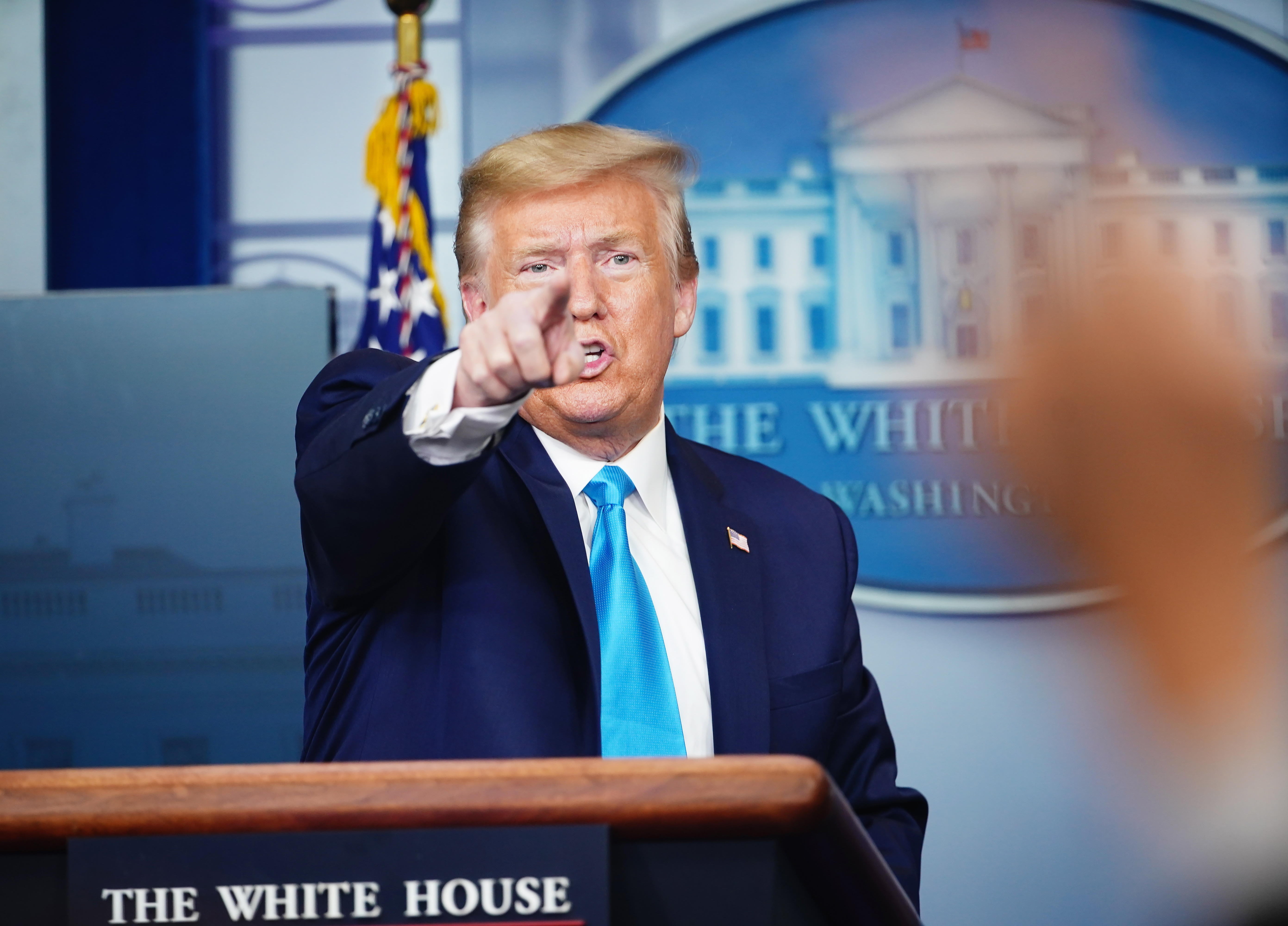 Donald Trump, presidente de Estados Unidos, durante una conferencia de prensa en la Casa Blanca. (Foto Prensa Libre: EFE)