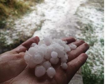 Granizada en Quetzaltenango. (Foto Prensa Libre: Conred) 