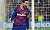 (FILES) In this file photo taken on March 07, 2020 Barcelona's Argentine forward Lionel Messi celebrates after scoring a goal during the Spanish league football match between FC Barcelona and Real Sociedad at the Camp Nou stadium in Barcelona on March 7, 2020. - Meanwhile Barcelona's Hospital Clinic said it had received a donation from FC Barcelona captain Lionel Messi to help it fight the novel coronavirus.While the hospital did not say how much money the player donated, Catalan sports daily Mundo Deportivo said it was one million euros. (Photo by LLUIS GENE / AFP)