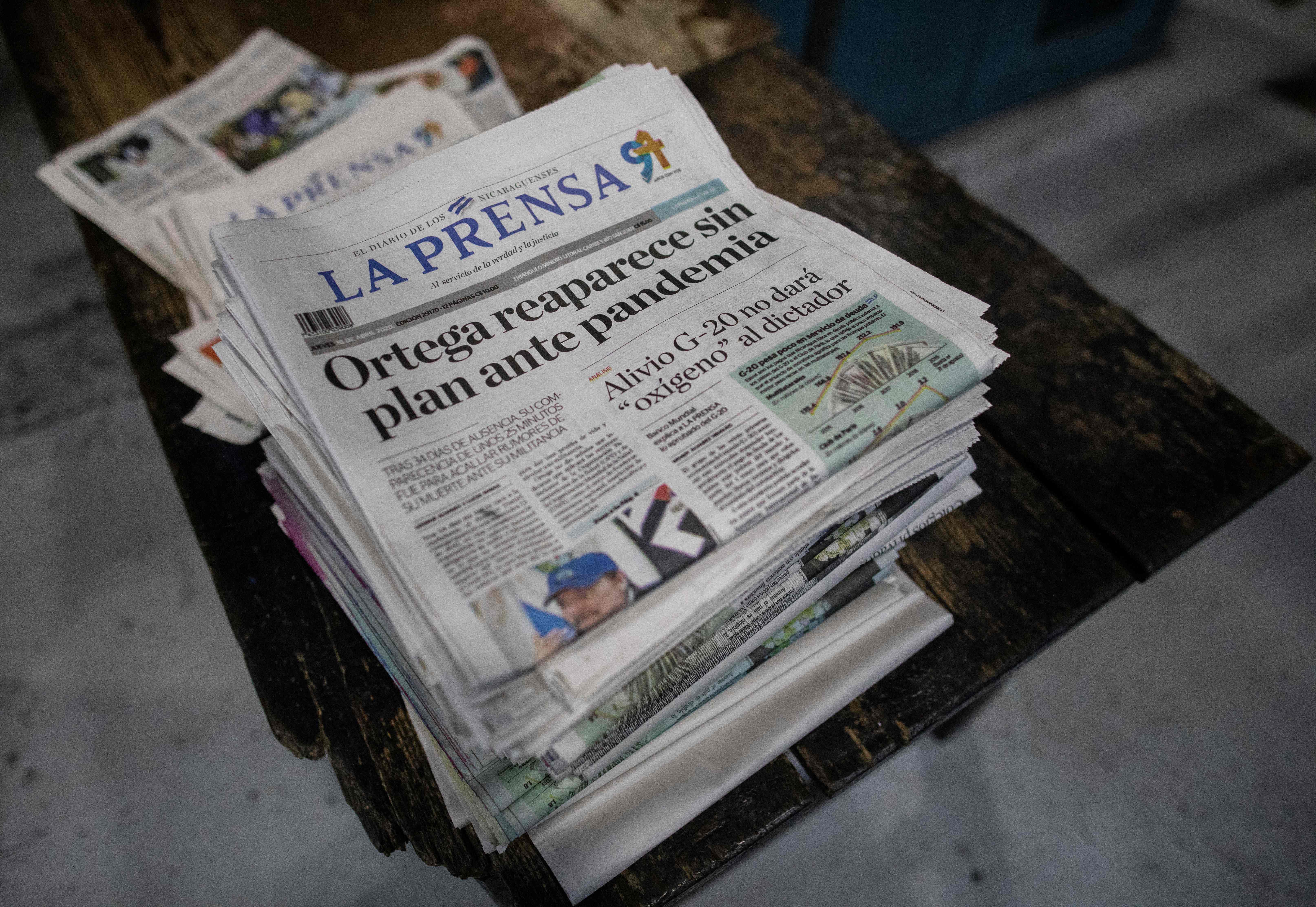 La Prensa de Nicaragua destacó que aunque Ortega reapareció en Televisión el pasado miércoles, no anunció ninguna estrategia para enfrentar la pandemia de covid-19.  (Foto Prensa Libre: AFP)