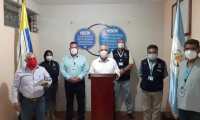 Autoridades de Salud y municipales de Pachalum, Quiché, confirman el primer caso de coronavirus (Foto Prensa Libre: Héctor Cordero)