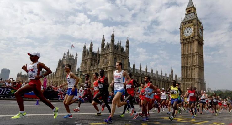 Este domingo estaba originalmente planeado el desarrollo del Maratón de Londres, pero se cambió de fecha por el covid-19. Foto Prensa Libre: Tomado de redes 