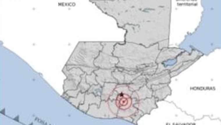Ubicación del epicentro del temblor en Guatemala del 19 de abril, según Insivumeh.