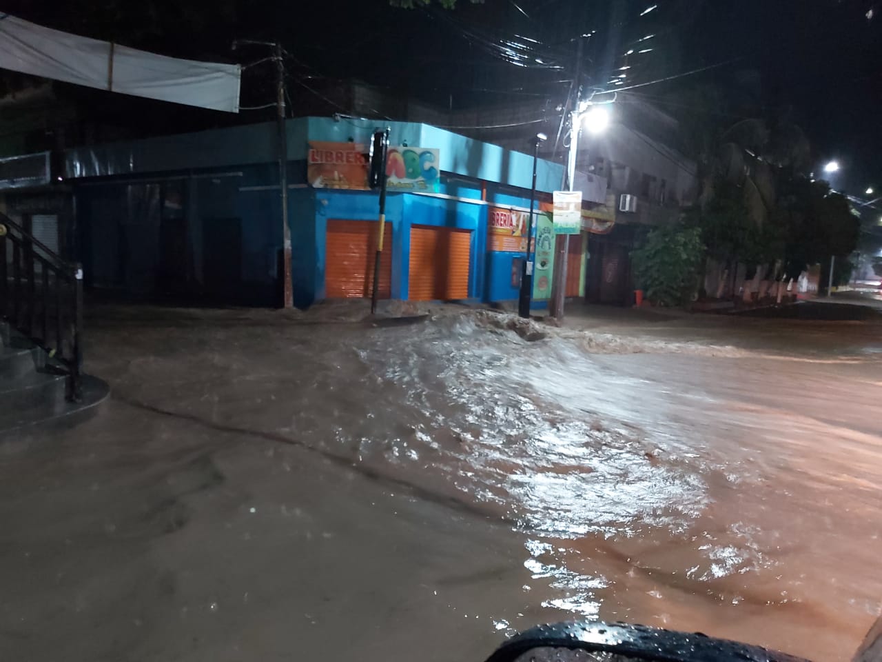 Inundación en Guastatoya, El Progreso. (Foto Prensa Libre: Conred).