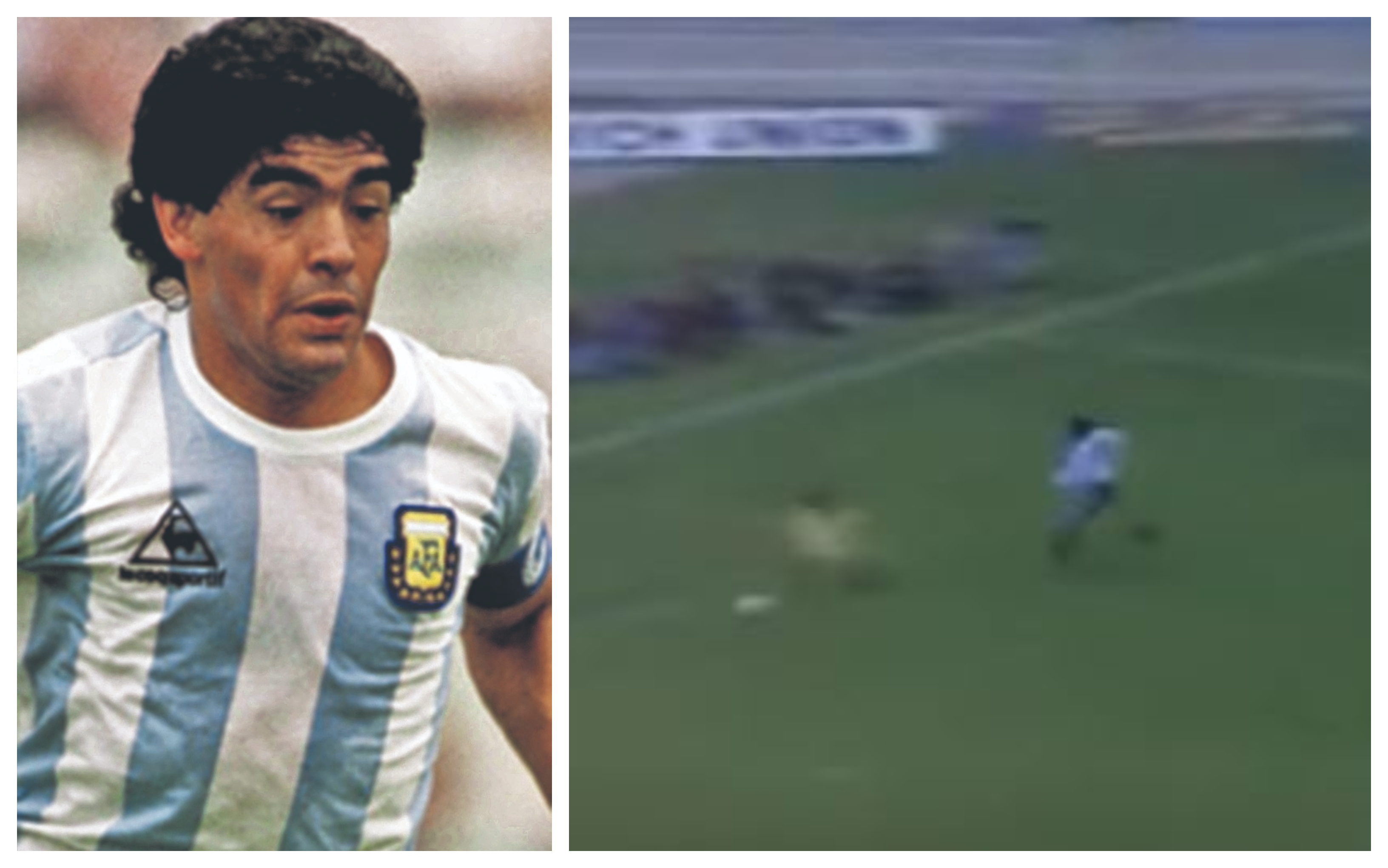 Diego Maradona celebra el aniversario 40 de una jugada magistral en Wembley. (Foto Prensa Libre: Hemeroteca PL)