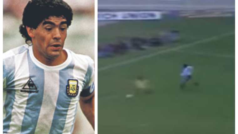 Diego Maradona celebra el aniversario 40 de una jugada magistral en Wembley. (Foto Prensa Libre: Hemeroteca PL)