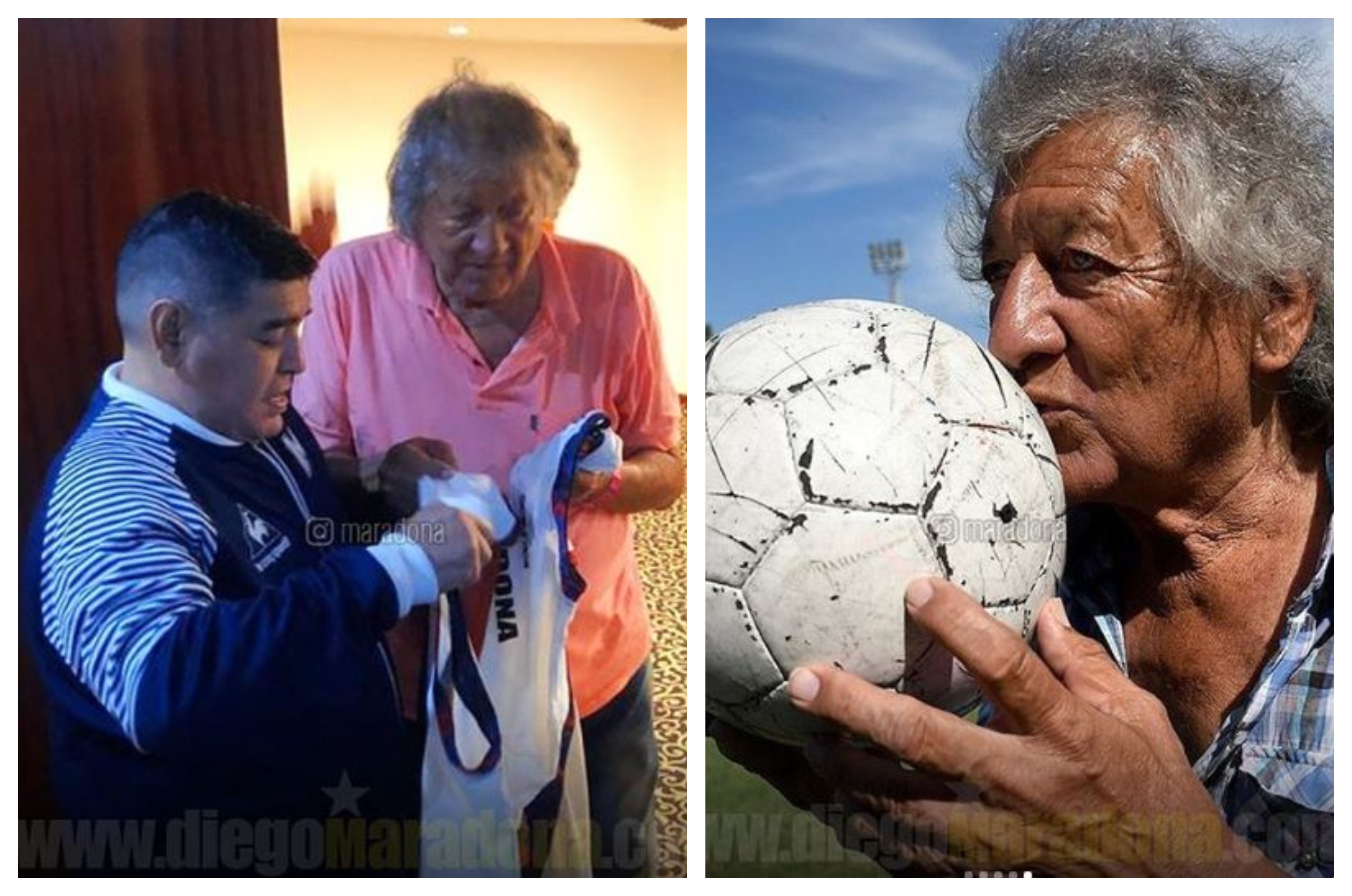 Diego Maradona compartió estas fotografías junto a 'el Trinche' Carlovich. (Foto Prensa Libre: Instagram @maradona)