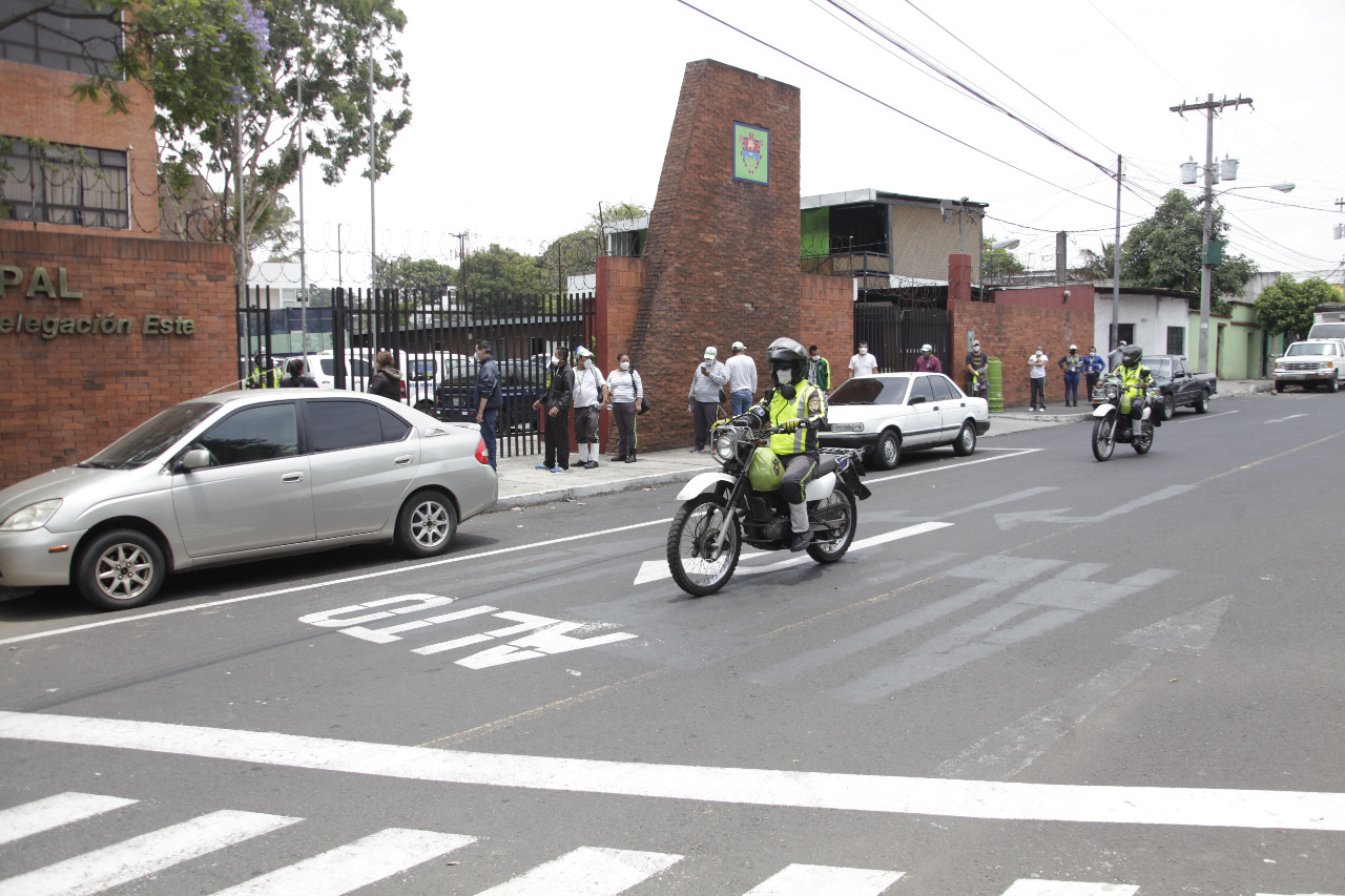 Delegación Este de la Policía Municipal de Tránsito. Agentes denuncian que ocho de sus compañeros dieron positivo al covid-19. Foto: Noé Medina.
