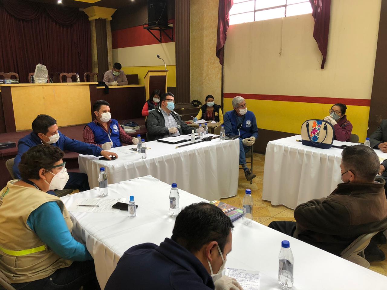 Reunión de Comité de Operaciones de Emergencia de Totonicapán. (Foto Prensa Libre: Hemeroteca PL) 