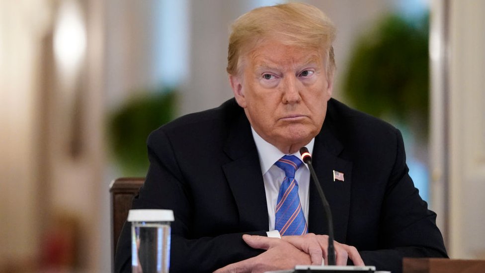 A falta de cuatro meses para las elecciones presidenciales en EE.UU., los sondeos no son favorables para Trump. (Foto Prensa Libre: Getty Images)