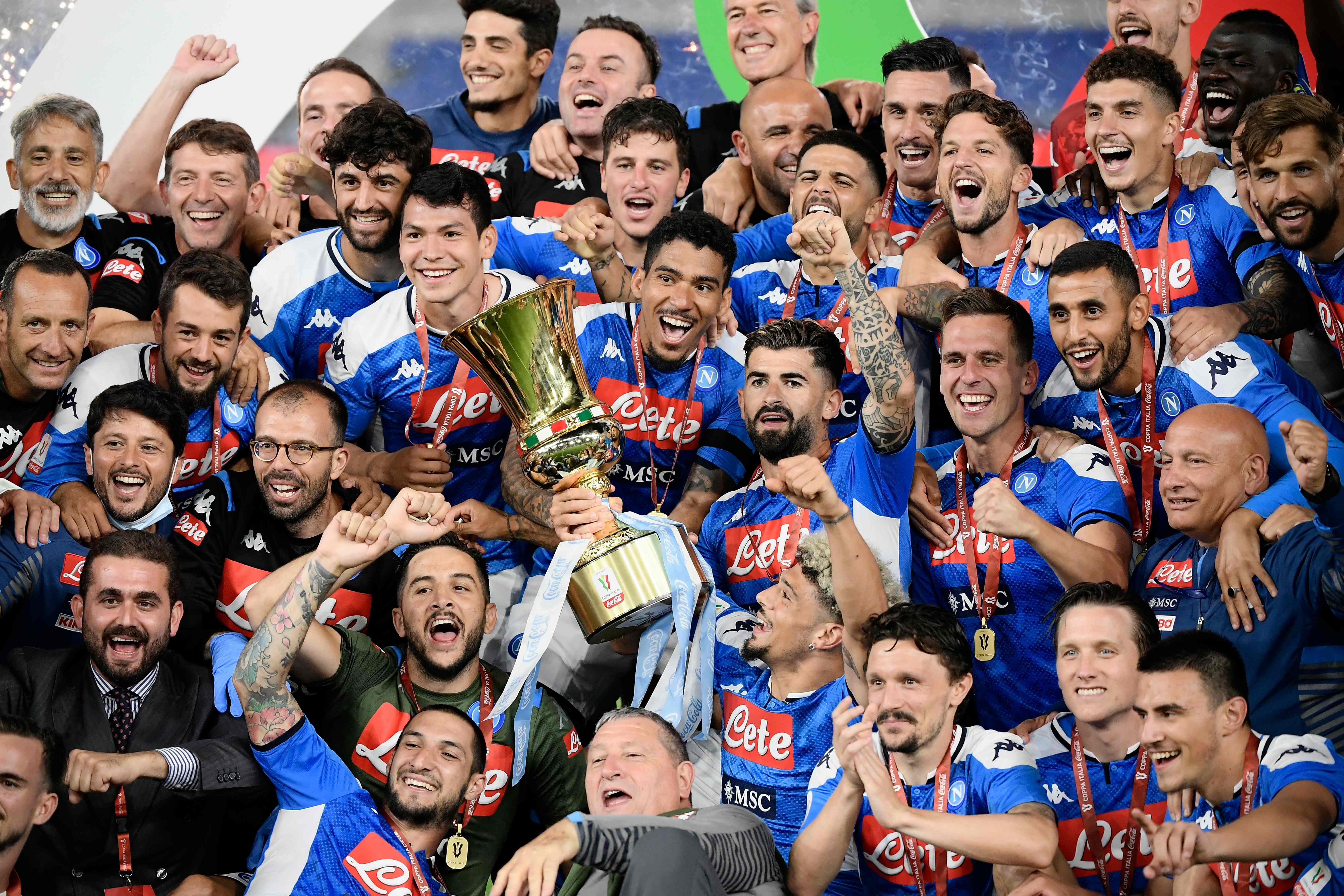 El Nápoli se consagró campeón de la Copa de Italia. (Foto Prensa Libre: AFP)