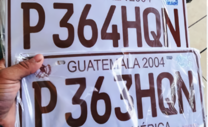 Muestra de placas alteradas, según denuncias que ha recibido el Ministerio de Gobernación. (Foto Prensa Libre: Mingob).
