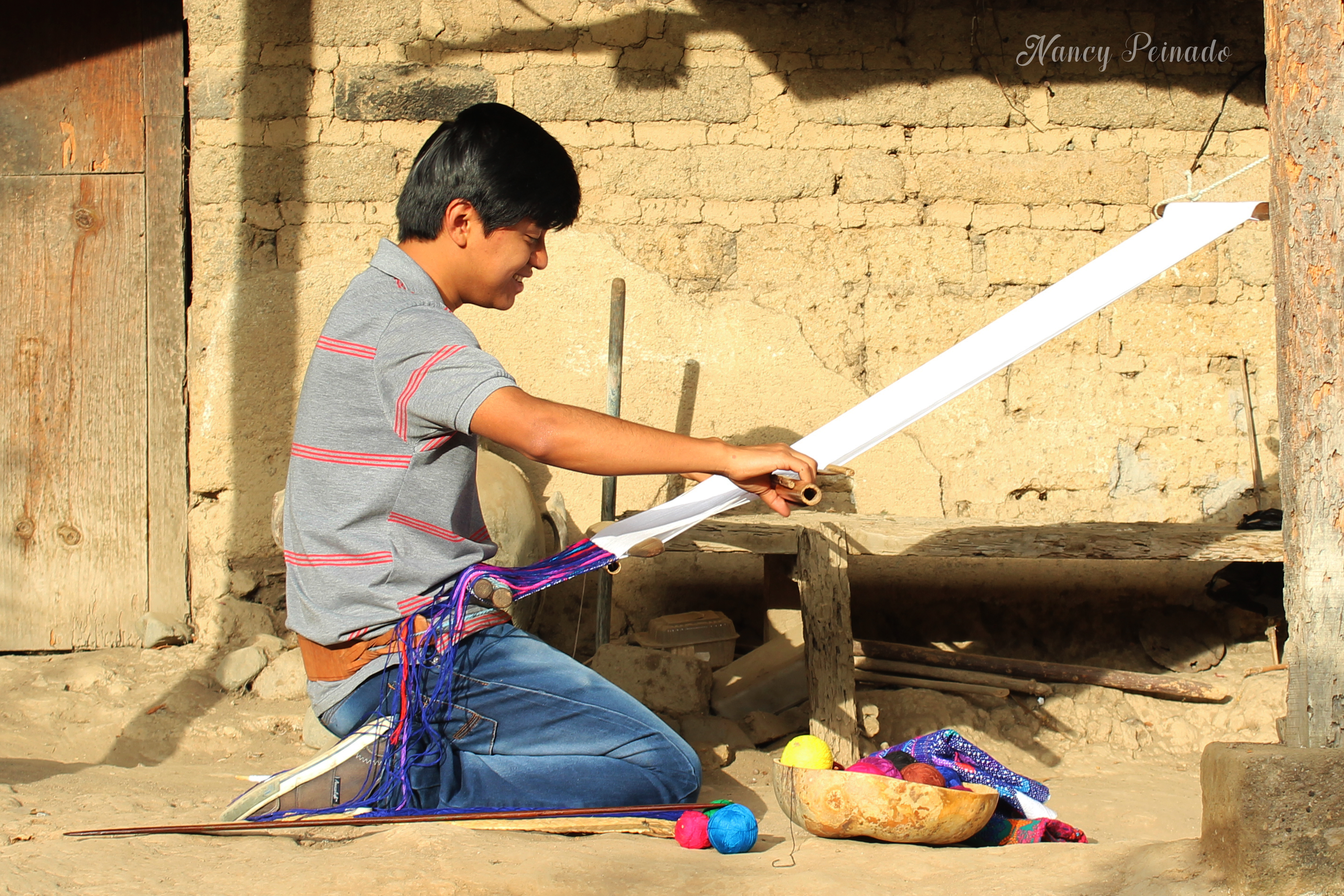 Peinado es tejedor desde los 15 años en su comunidad. (Foto Prensa Libre: Cortesía Nancy Peinado)