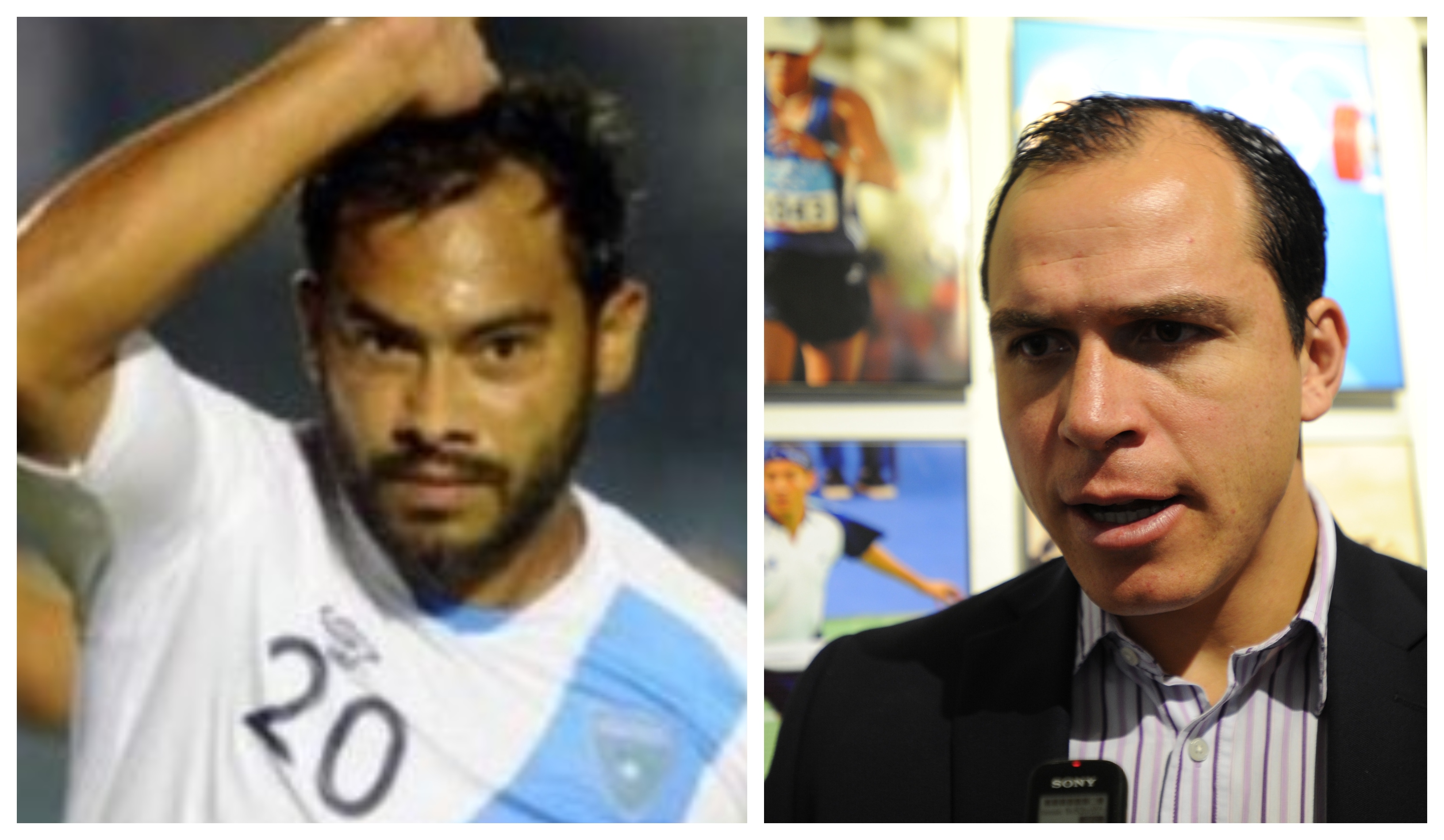 Carlos Ruiz y Dwight Pezzarossi, exjugadores y exseleccionados guatemaltecos. (Foto Prensa Libre: Hemeroteca PL)