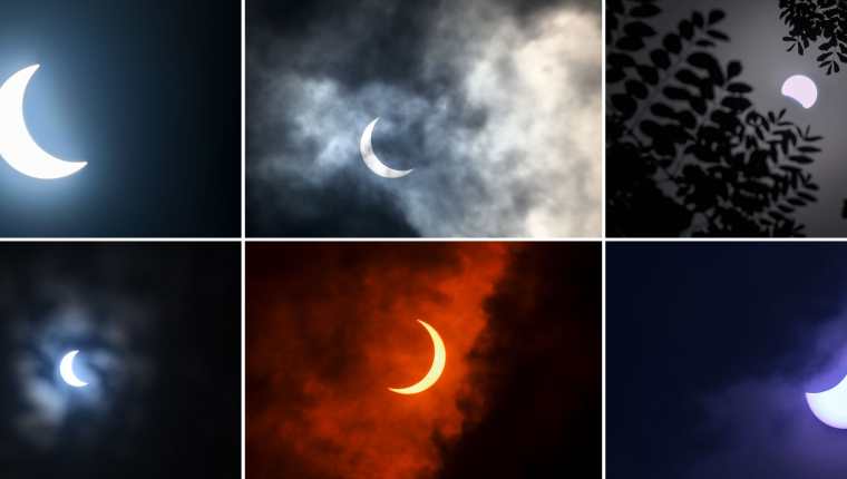 Fotografías de distintos países y la observación del eclipse anular de sol. 
 (Foto Prensa Libre: AFP)