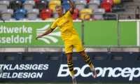 Duesseldorf (Germany), 13/06/2020.- Erling Haaland of Borussia Dortmund celebrates scoring a goal during the Bundesliga match between Fortuna Duesseldorf and Borussia Dortmund at Merkur Spiel-Arena in Duesseldorf, Germany, 13 June 2020. (Alemania, Rusia) EFE/EPA/LARS BARON / POOL DFL regulations prohibit any use of photographs as image sequences and/or quasi-video.