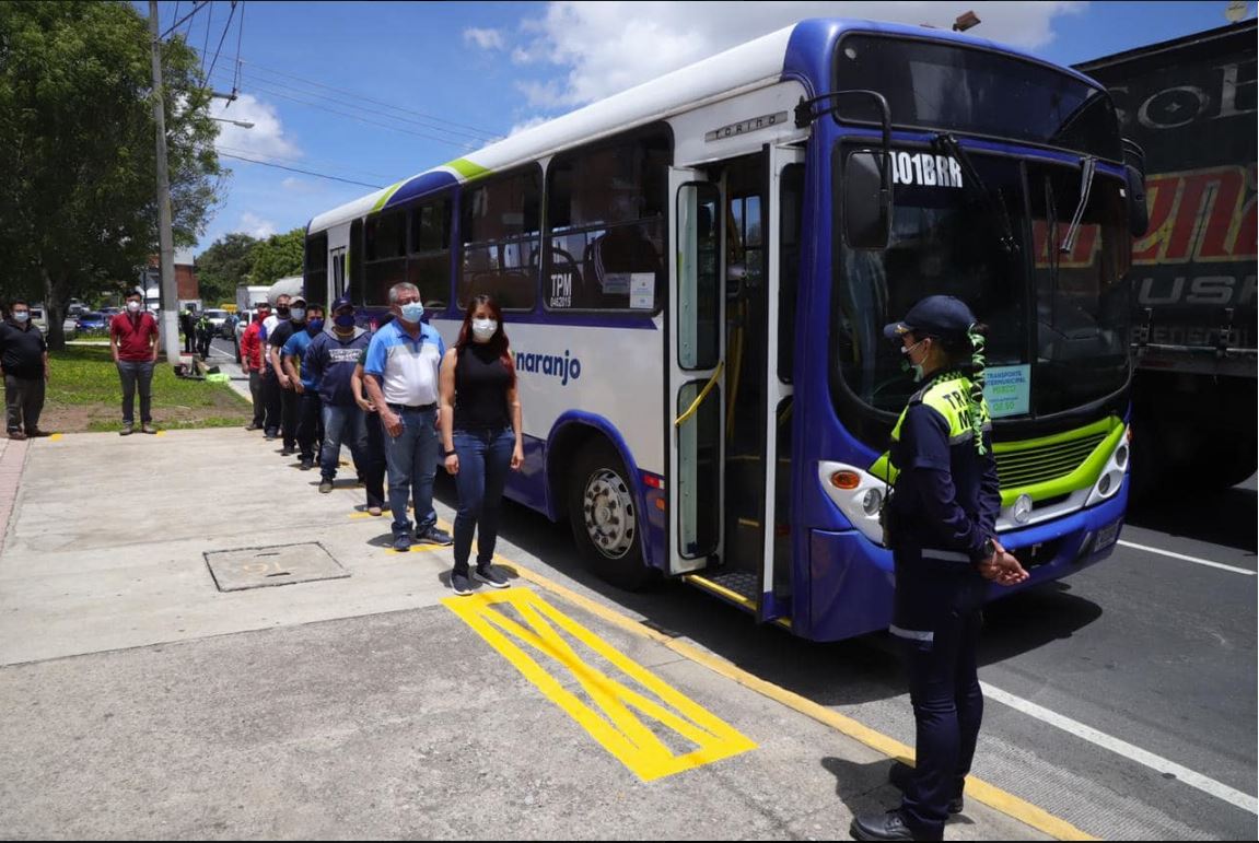 El servicio de transporte público de las rutas Express se prepara para abrir. (foto Prensa Libre: Muni Mixco)