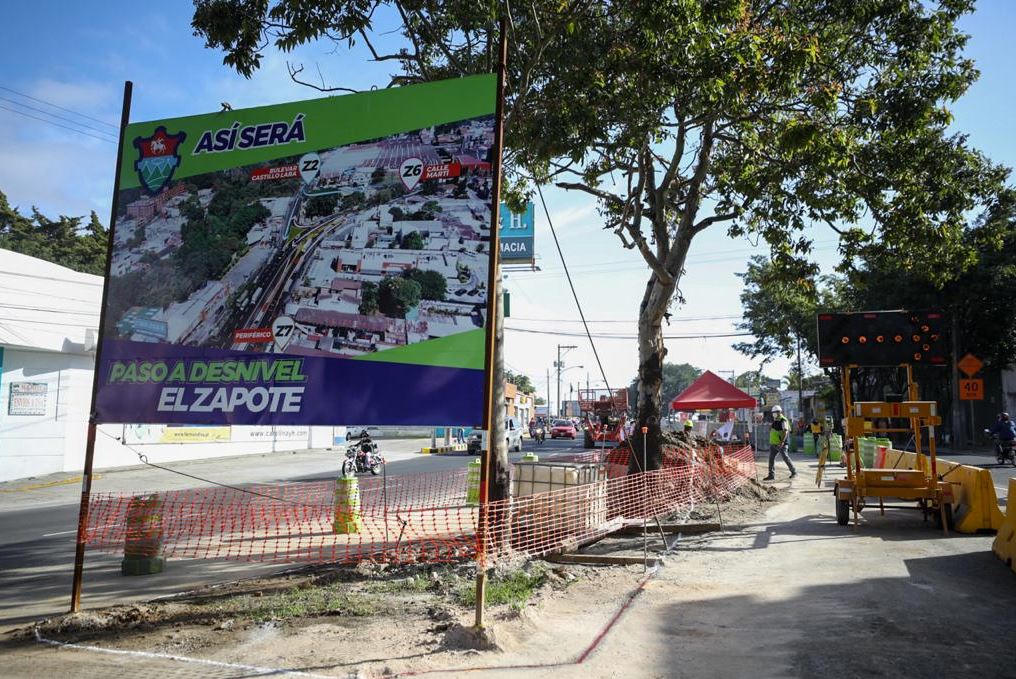 El tránsito será más ágil en el lugar con la inauguración del paso a desnivel de El Zapote. (Foto Prensa Libre: Muniguate)