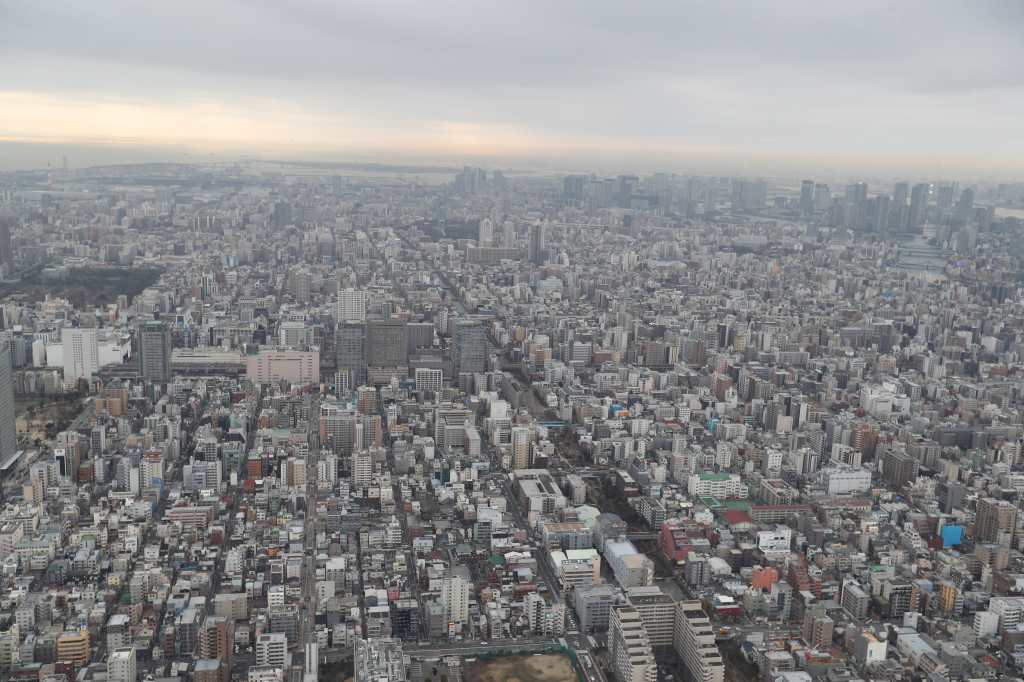 Vista de la ciudad de Tokyo desde el mirador más alto de Skytree. (Foto Prensa Libre: Daniel Guillén Flores)