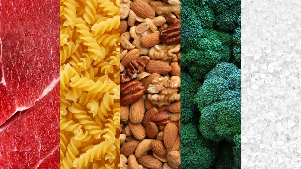 Los cinco apetitos son: de proteínas, carbohidratos, grasas, calcio y sodio (sal). Getty Images / BBC