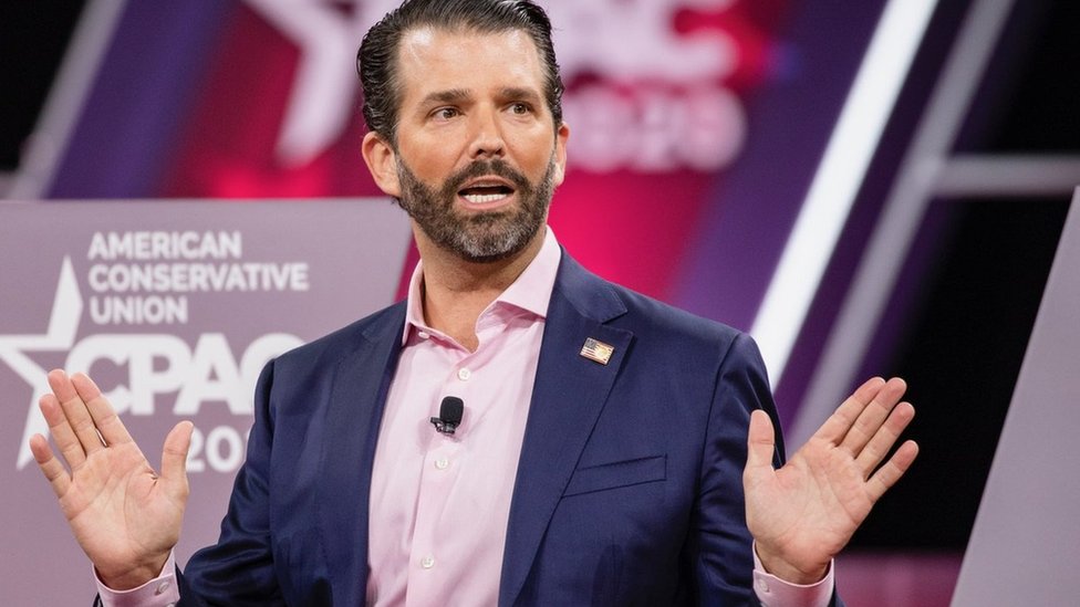 Donald Trump Jr compartió un video sobre la hidroxicloroquina y Twitter lo sancionó. (Foto Prensa Libre: Getty Images)