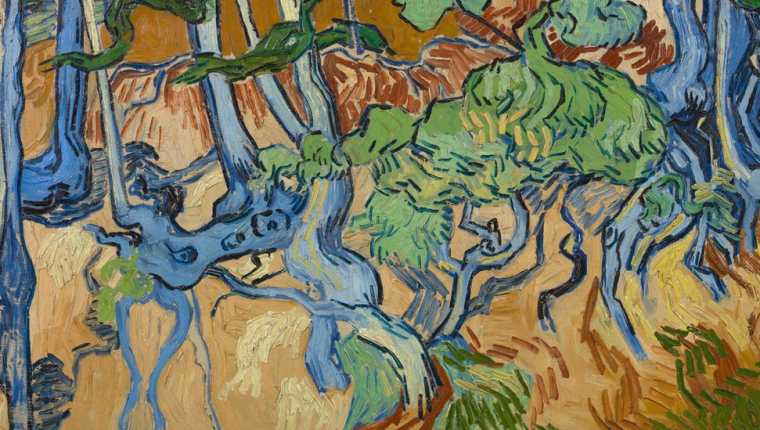 "Raíces de árboles" es probablemente la última obra que pintó Vincent Van Gogh.
