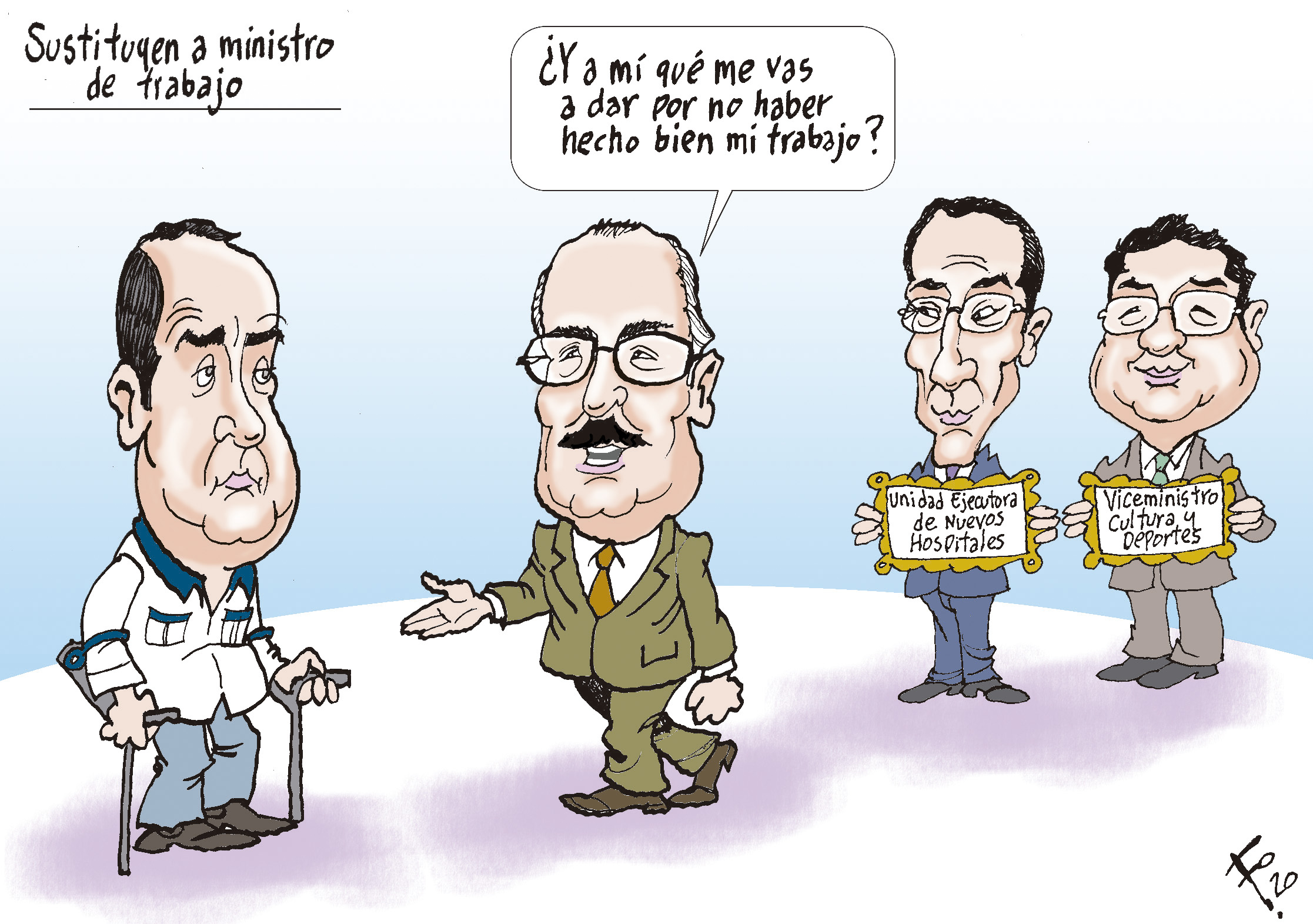 Personajes: Alejandro Giammattei, Rafael Lobos, Hugo Monroy y Carlos Sandoval.