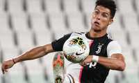 Juventus' Portuguese forward Cristiano Ronaldo controls the ball during the Italian Serie A football match Juventus Turin vs Atalanta Bergamo played behind closed doors on July 11, 2020 at the Juventus stadium in Turin, as the country eases its lockdown aimed at curbing the spread of the COVID-19 infection, caused by the novel coronavirus. (Photo by Marco BERTORELLO / AFP)