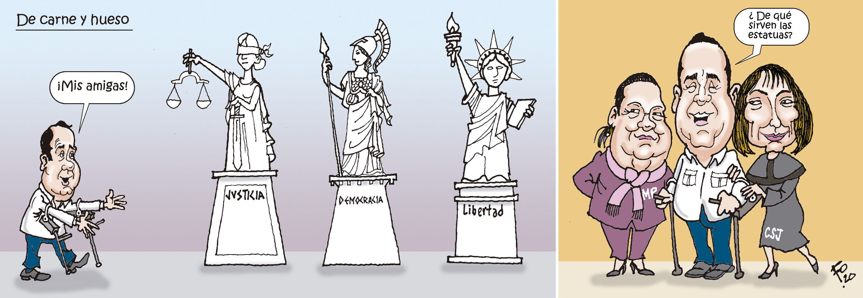 Personajes: Alejandro Giammattei, Consuelo Porras y Silvia Valdéz.