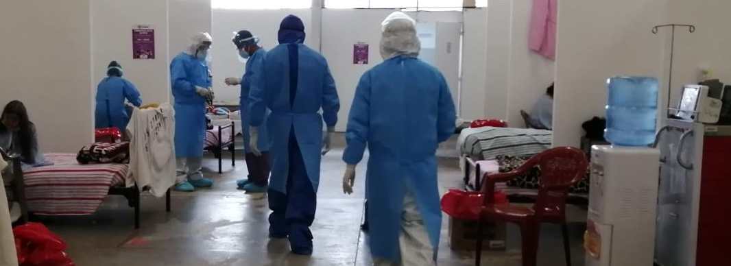 El Hospital Temporal de Quetzaltenango está cerca de llegar a su máxima ocupación. (Foto Prensa Libre: Cortesía)