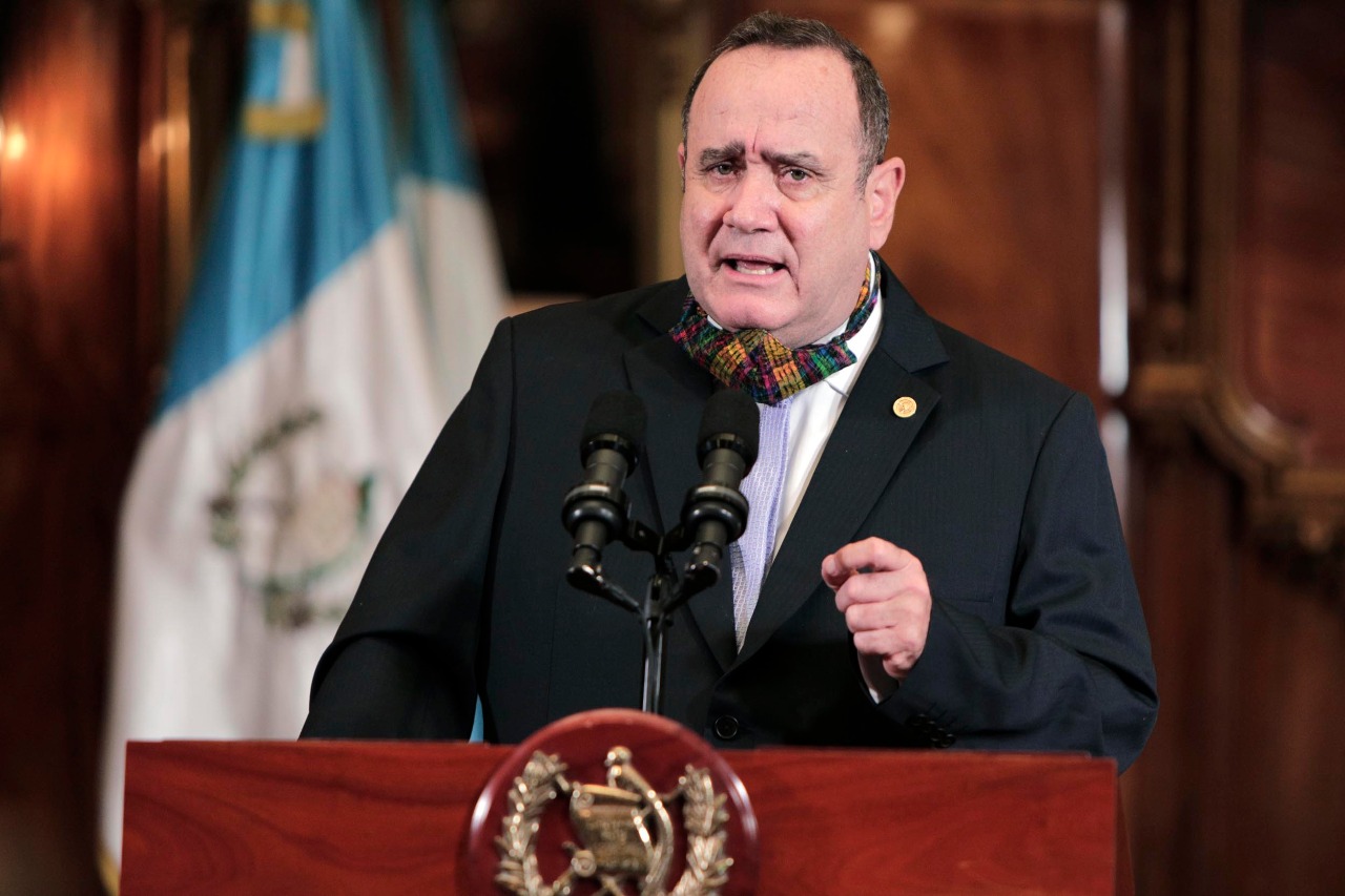 Presidente Alejandro Giammattei informa sobre el proceso de apertura frente a la epidemia del coronavirus. (Foto Prensa Libre: Presidencia)