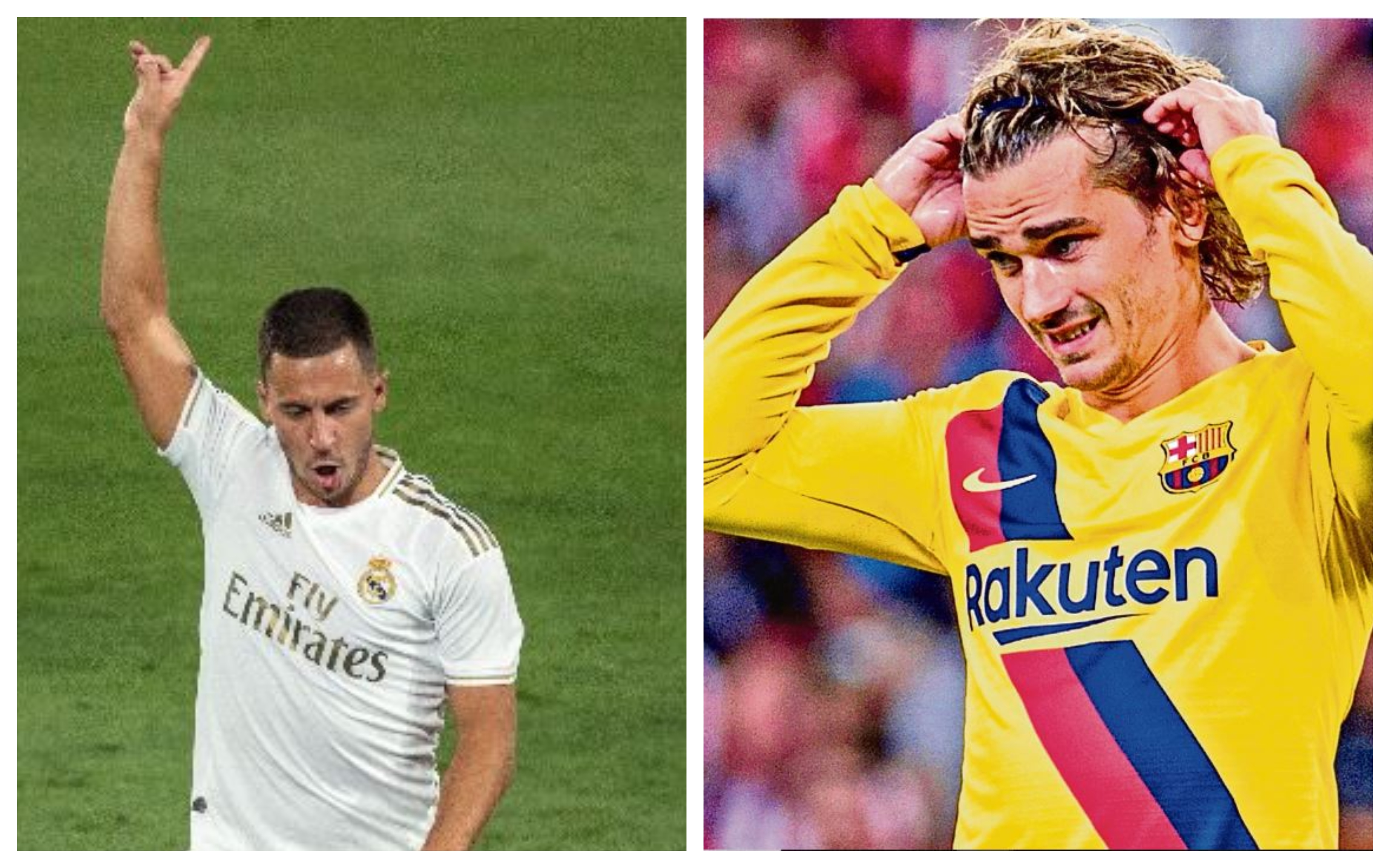 Eden Hazard y Antoine Griezmann decepcionaron durante la temporada de la Liga española. (Foto Prensa Libre: Hemeroteca PL)