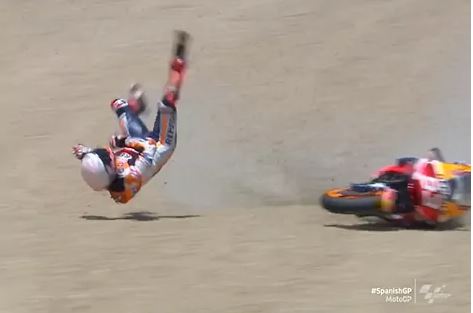 Marc Márquez sufre una fractura de húmero en el GP de España de MotoGP
