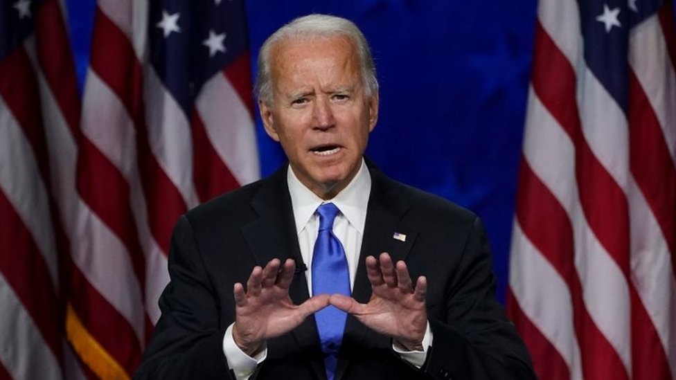 Biden aceptó este jueves formalmente la nominación demócrata a la presidencia. (Foto Prensa Libre: Reuters)