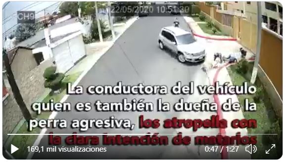 
La agresión contra dos peatones fue grabada por cámaras de video vigilancia. (Foto Prensa Libre: Captura de pantalla de video)
 	
