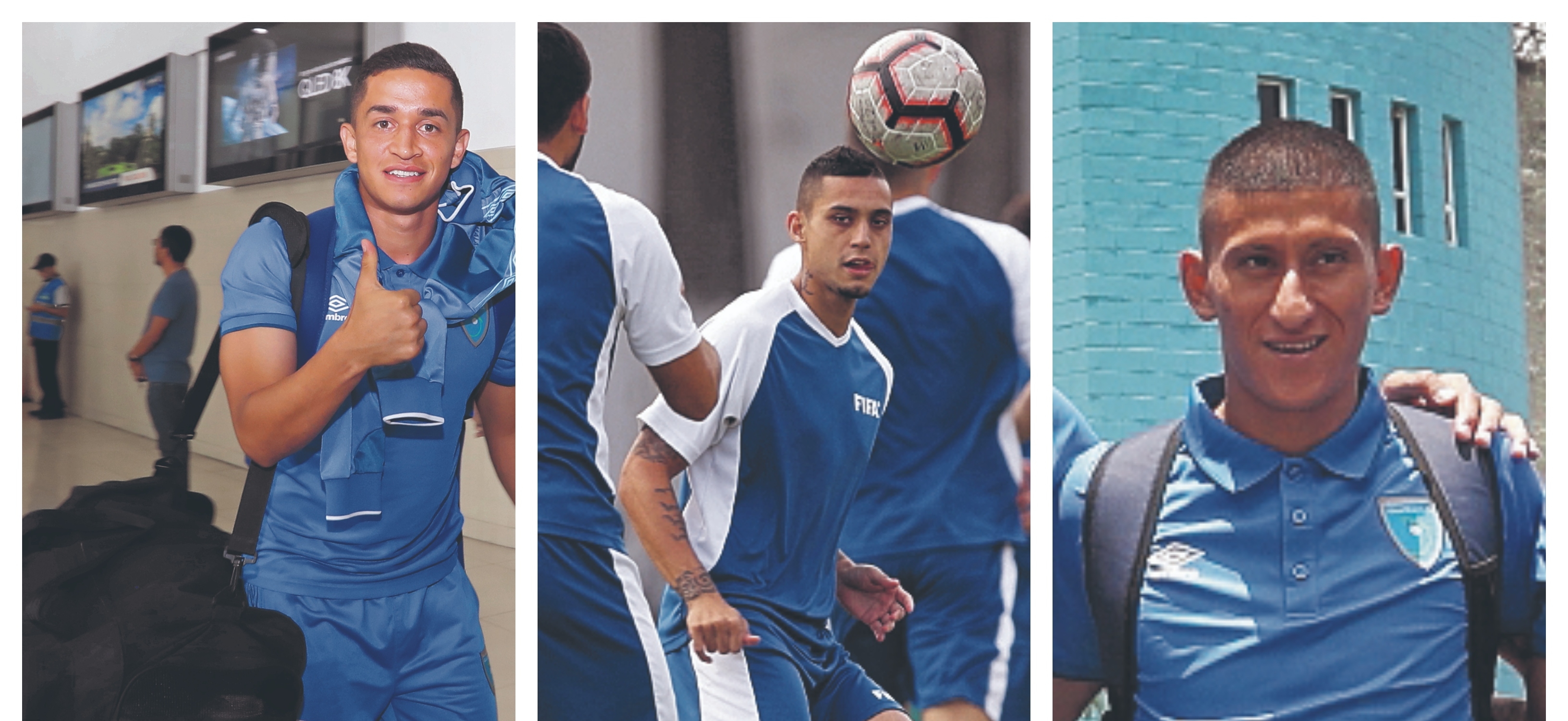 Marvin Ceballos, Jorge Aparicio y Stheven Robles, los llamados a brillar en la Selección de Guatemala. (Foto Prensa Libre: Hemeroteca PL)