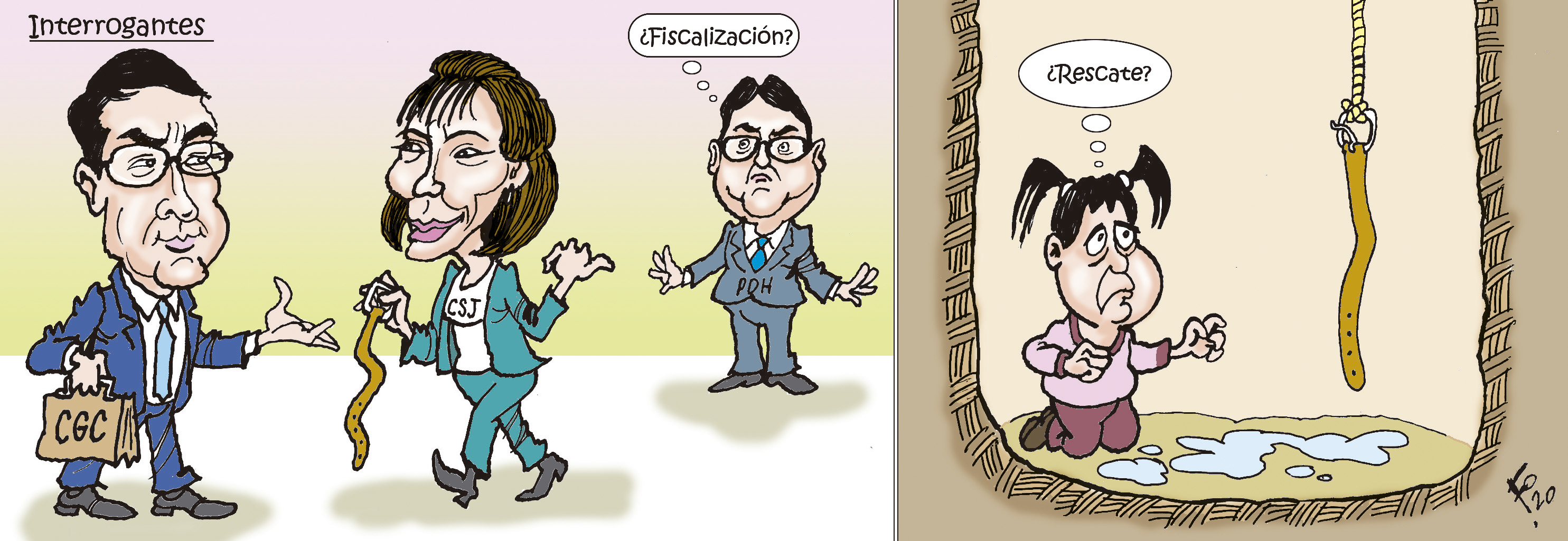 Personajes: Edwin Salazar, Silvia Valdés, Jordan Rodas y Génesis Baten Cuyuch.