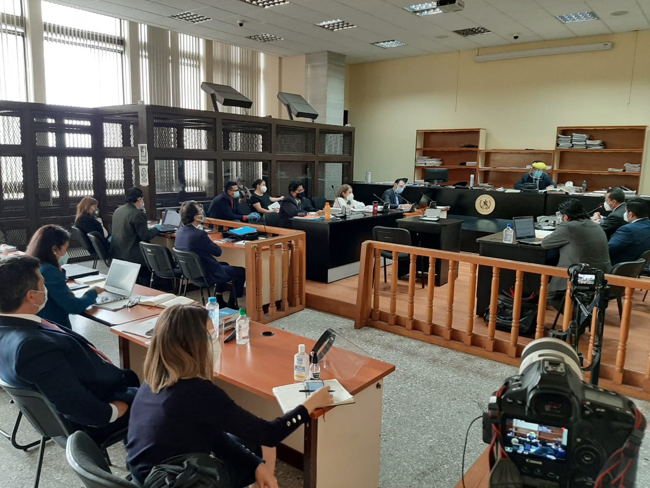 Vista de la audiencia para detenidos por el caso La Línea-Consolidadores. (Foto Prensa Libre: Juan Diego González)