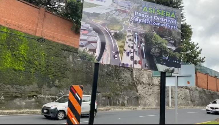 Así será el paso a desnivel que la municipalidad capitalina construye hacia Cayalá. (Foto Prensa Libre: captura de pantalla)