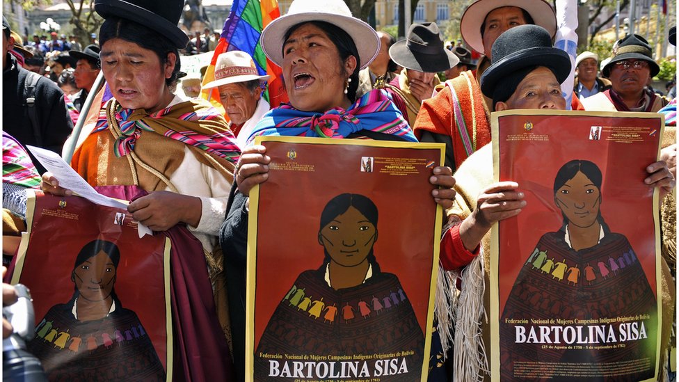 Cada 5 de septiembre, las comunidades indígenas recuerdan el liderazgo de Bartolina Sisa y el "suplicio" de su muerte. AIZAR RALDES/AFP VIA GETTY IMAGES