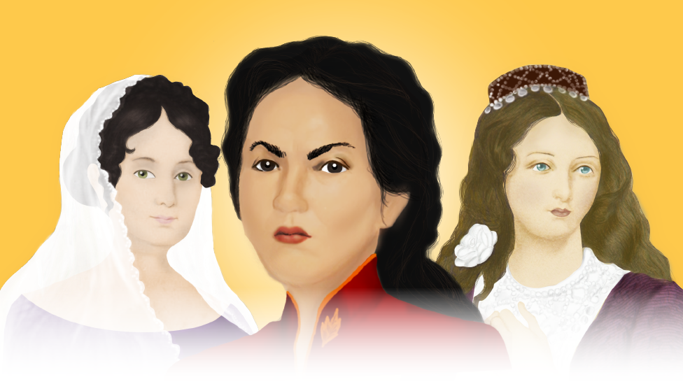 Tres mujeres, entre muchas, que se abrieron paso en el relato histórico sobre las luchas emancipadoras en Latinoamérica: Javiera Carrera, Juana Azurduy y María Ignacia Rodríguez de Velasco.
