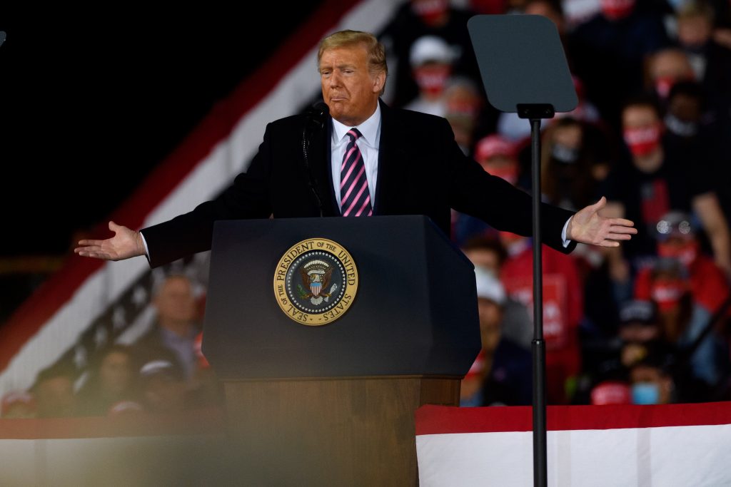 Donald Trump, durante un mitin en Pennsylvania. (Foto Prensa Libre: AFP)