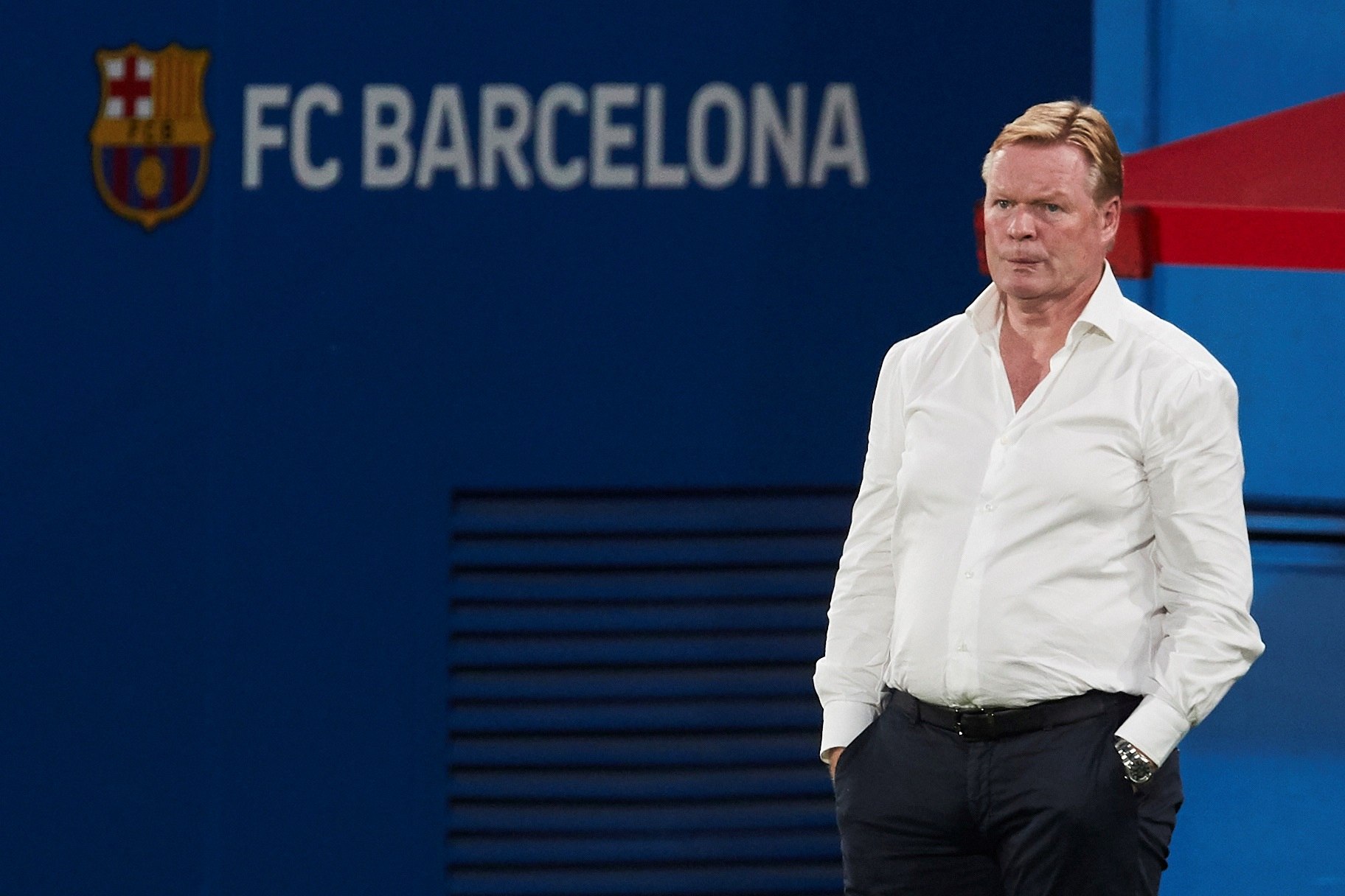 Entrenador del FC Barcelona, Ronald Koeman. (Foto Prensa Libre: EFE)